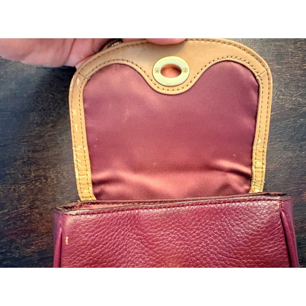 Coach Burgundy Pebbled Leather Mini Park Crossbody Bag Small Purse Maroon Kids - Picture 7 of 15